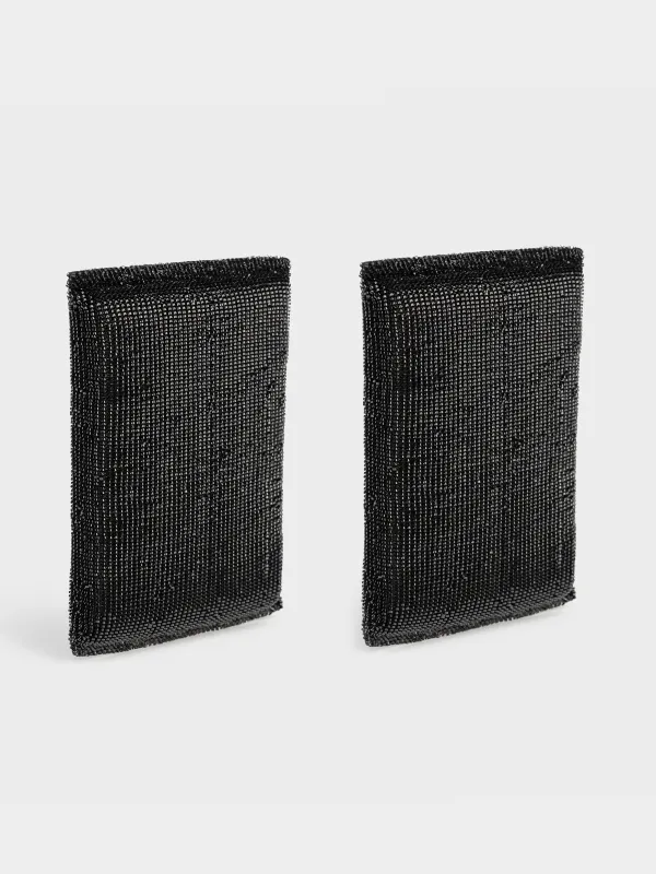 Dishwashing sponge, 13x9 cm, 2 pcs, polyester/steel/foam rubber, black, Black clean, image-0