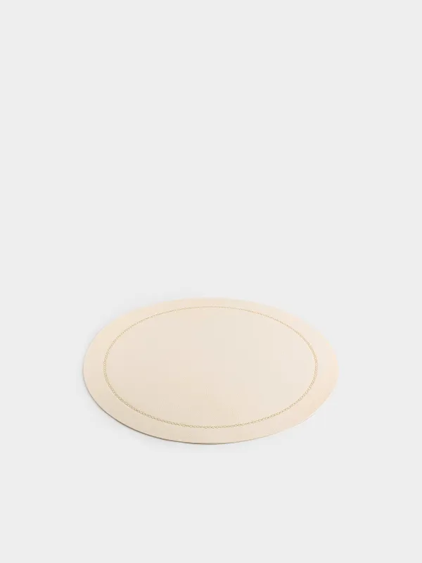 Placemat, 38 cm, PVC, round, beige, Rock, image-1