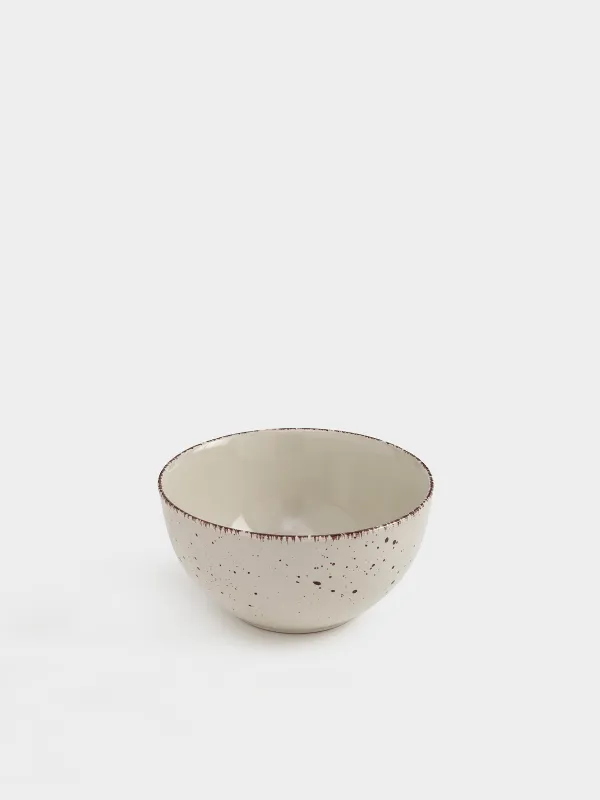 Soup plate, 14x7 cm, 2 pieces, ceramic, beige, speckled, Speckled, image-1