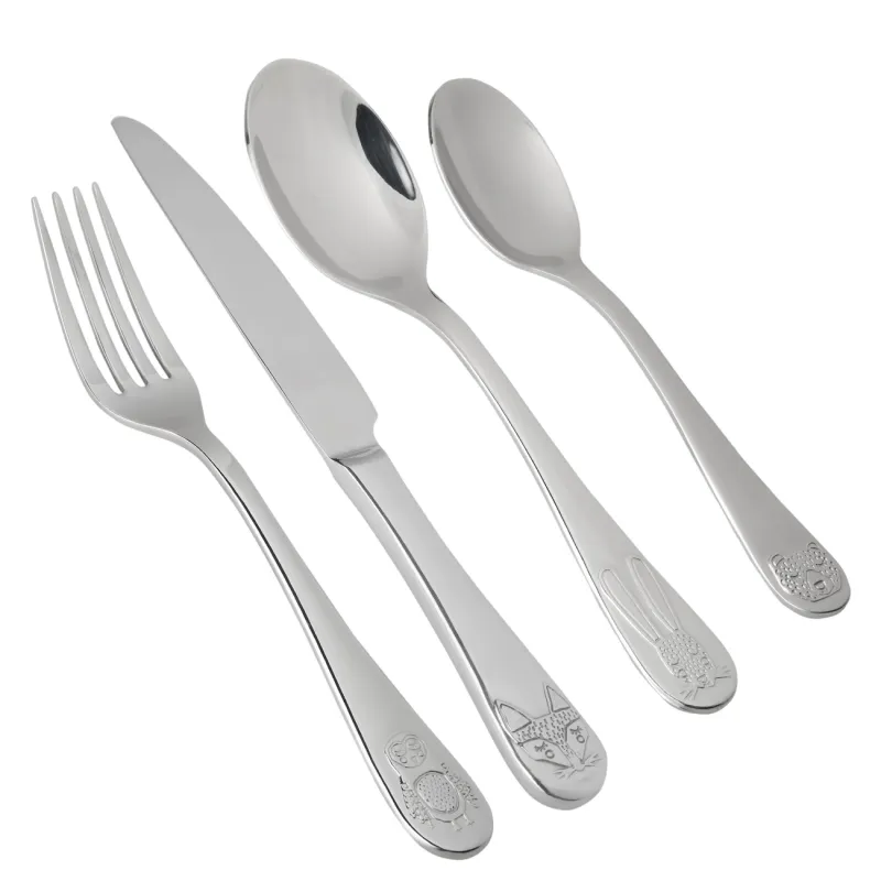 Cutlery, children's, 1 Persian, 4 pr, steel, Animals, Zoo, image-0