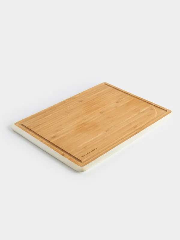 Cutting board, 38x28 cm, bamboo, rectangular, milk edging, Bamboo, image-4