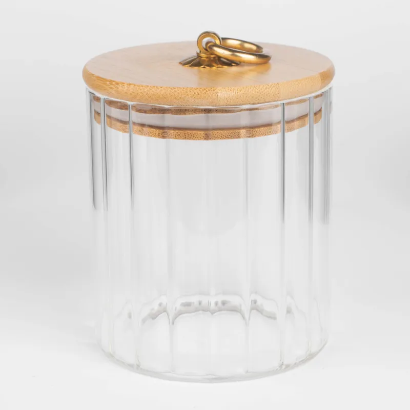 Can for bulk products, 500 ml, glass B / bamboo, Camellia