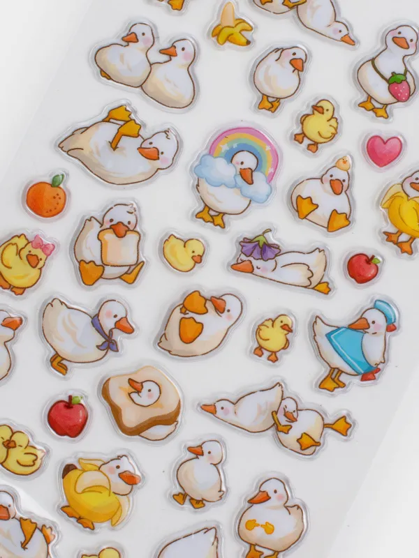 Sticker set, 17x9 cm, 41 pcs, disposable, PVC, Duck, Duck yellow, image-2