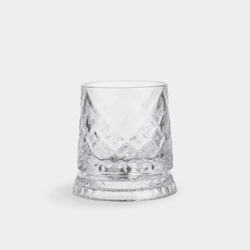 Drinking glass, 8 cm, 250 ml, on a stand, glass R, Rhomb