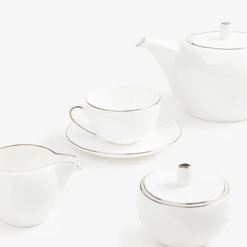 Tea set, 6 pers, 15 pr, porcelain F, Antarctica, image-1