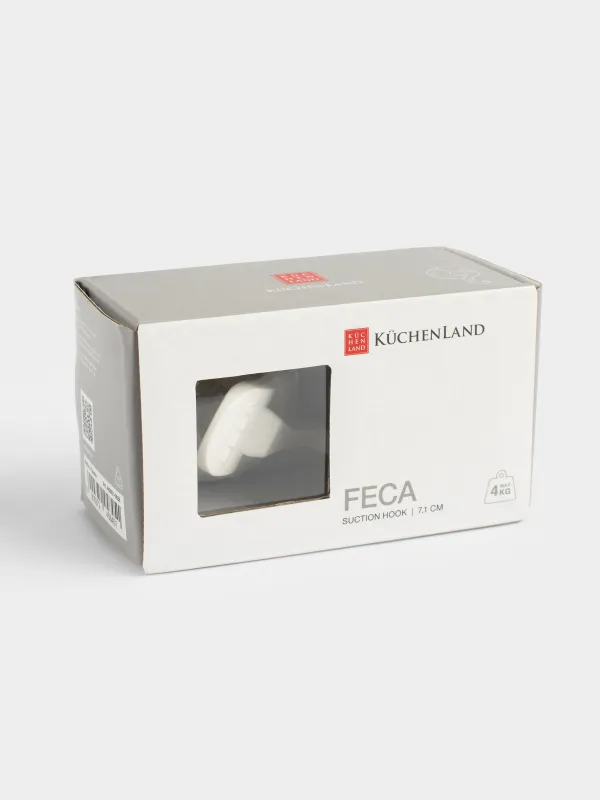Suction hook, 7.1 cm, Plastic, white, Feca, image-3