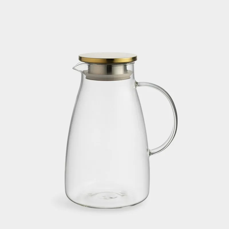 Jug, 2 l, with filter lid, glass B / steel, golden, Classic gold