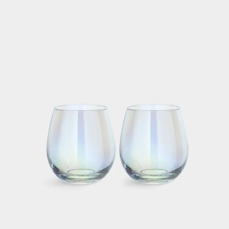 Glass, 9 cm, 350 ml, 2 pcs, glass, mother of pearl, Floyd polar