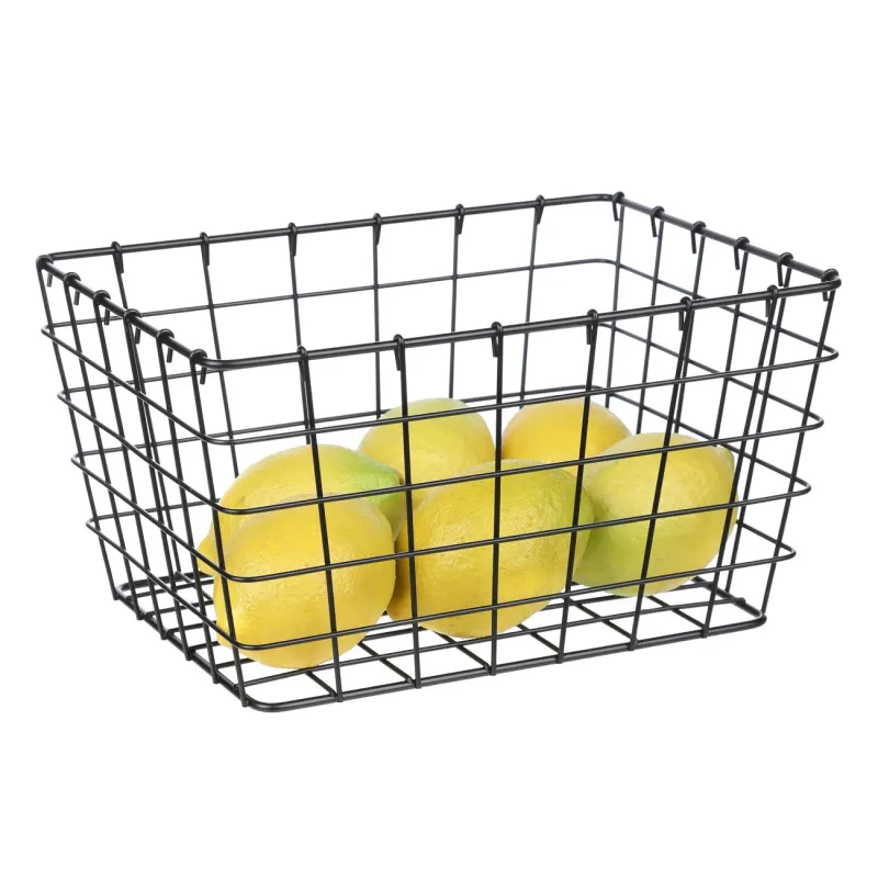 Storage basket, 26x19x14 cm, metal, rectangular, black, Twist black, image-2