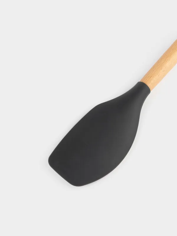 Spatula, 31 cm, silicone / wood, gray, Weekend, image-2
