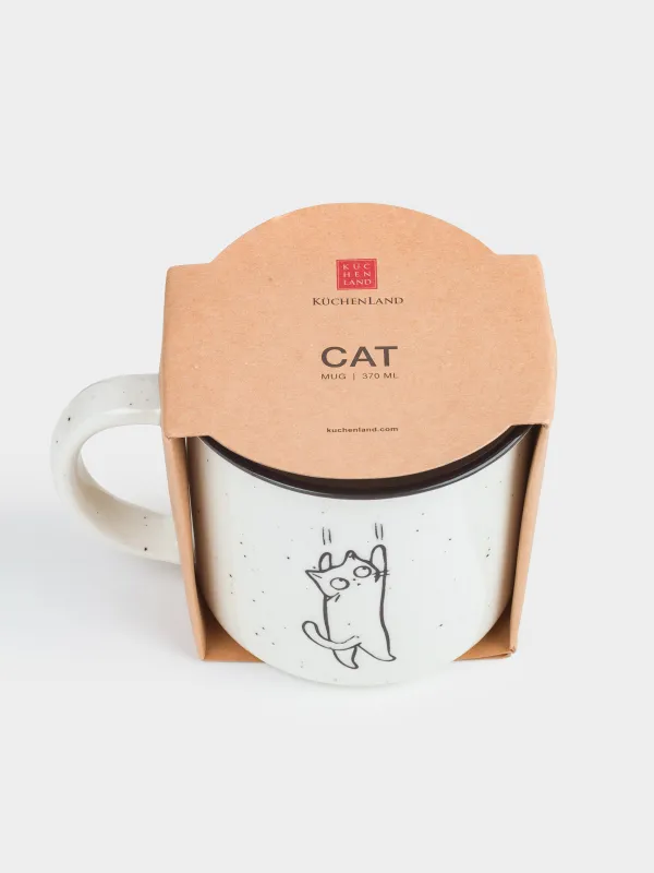 Mug, 360 ml, Porcelain N, milky, speckled, Kitten, Cat, image-3