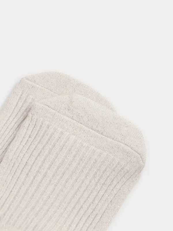 Women's no-show socks, size 36-38, cotton / nylon, light pink, Glint, image-1