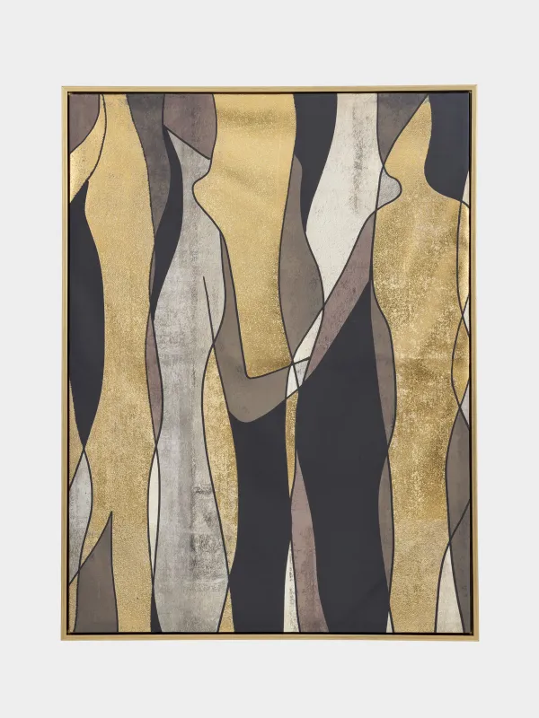 Framed painting, 78x103 cm, golden brown canvas, Abstract, image-0