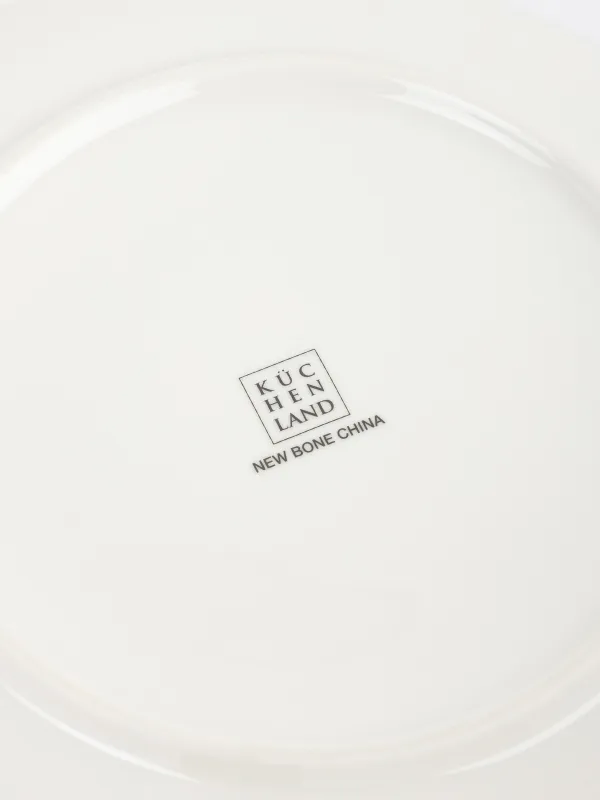 Snack plate, 21 cm, porcelain N, white, with golden edging, Pomegranates and orange, Christmas miracle, image-4