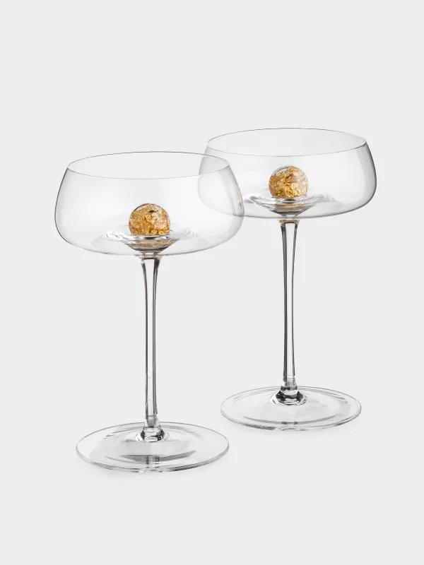 Drinking glass, 240 ml, 2 pcs, glass, Amber ball, Sorento, image-2