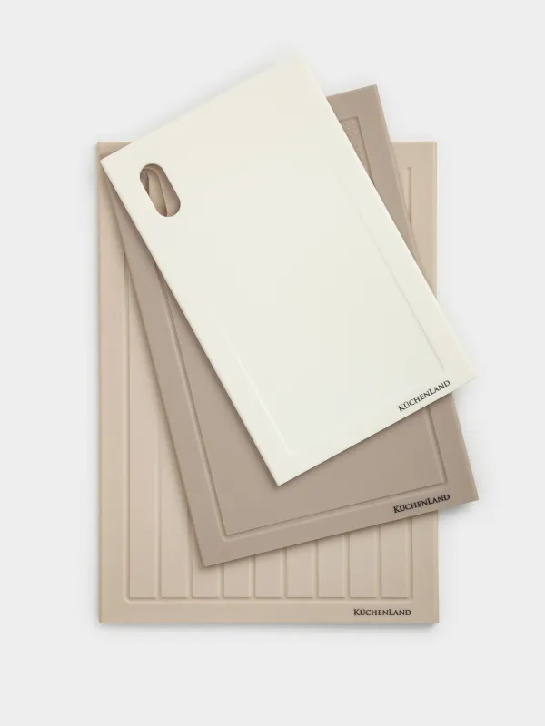 Cutting boards set, 3 pcs, plastic, rectangular, Soft kitchen, image-4