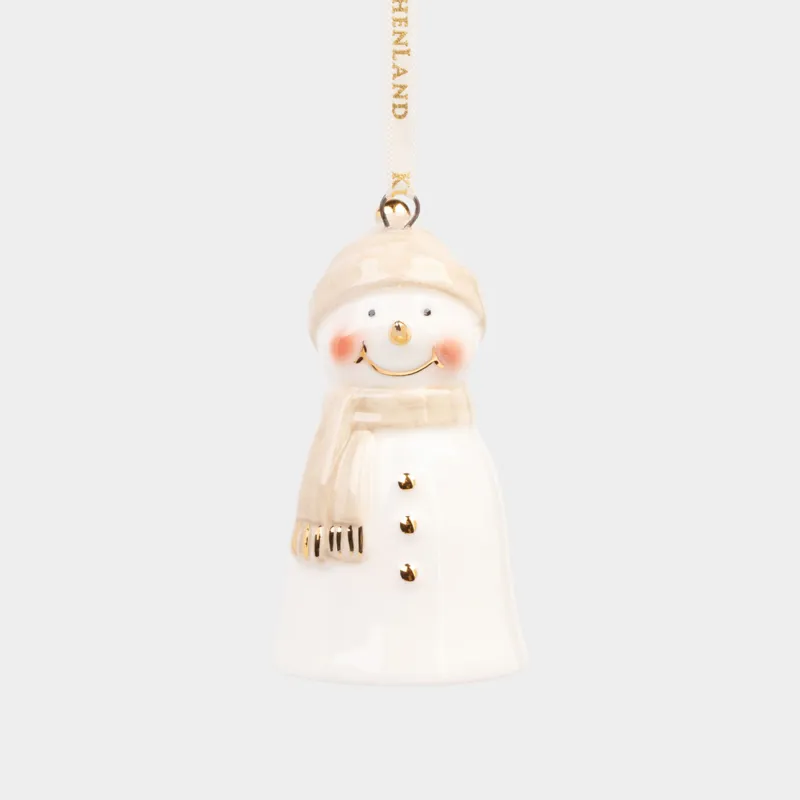 Christmas tree toy, 7 cm, porcelain P, milky, Bear in scarf, Figure christmas