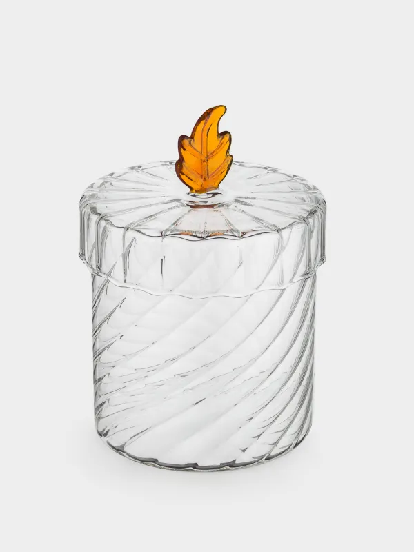 Storage container, 11x13 cm, 800 ml, glass B, Amber leaf, Naiad, image-2