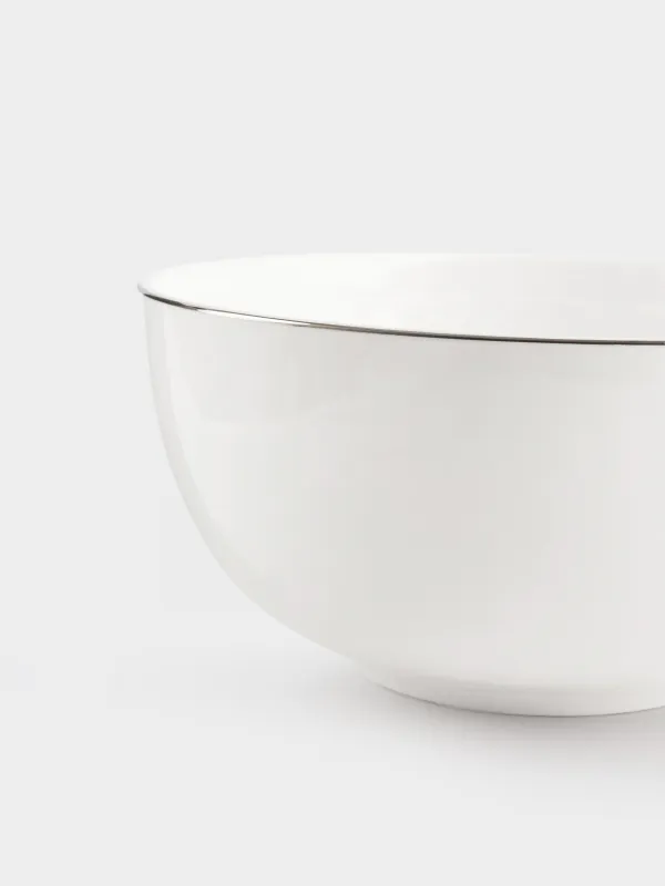 Salad bowl, 18x9 cm, 1 l, porcelain F, white, Ideal silver, image-2