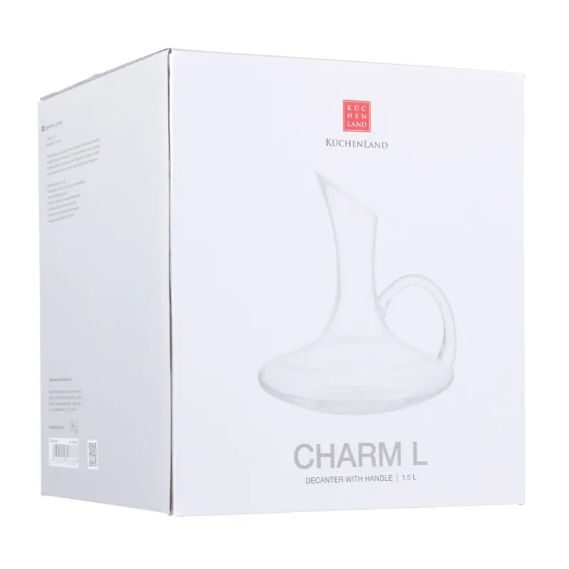 Decanter, 1.5 l, with handle, glass, Charm L, image-1