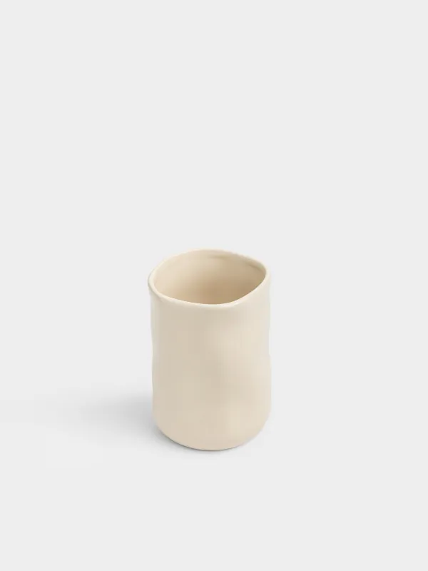 Bathroom tumbler, 11 cm, porcelain tile, milky, Kaolin, image-1
