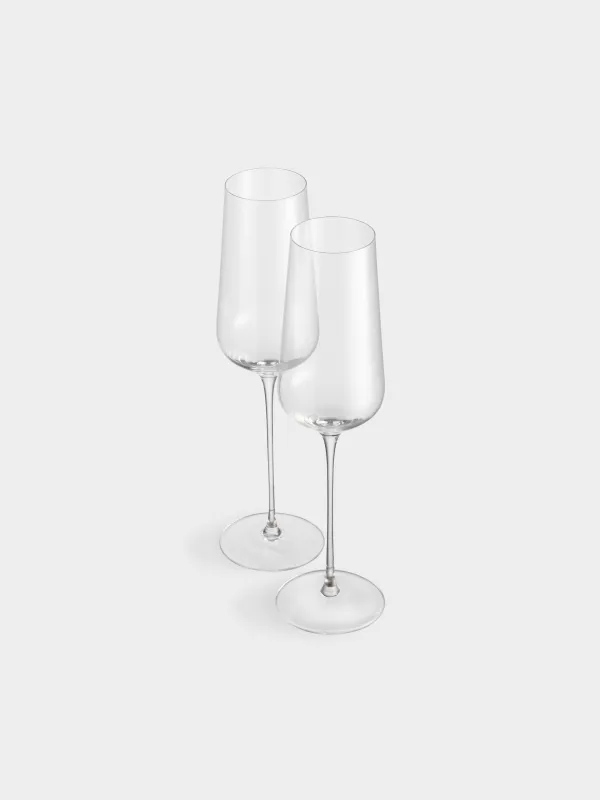 Champagne glass, 300 ml, 2 pcs, crystal glass, Ferentino, image-3