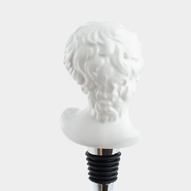 Bottle stopper, 12 cm, metal / ceramic, white, David, Apollo, image-3