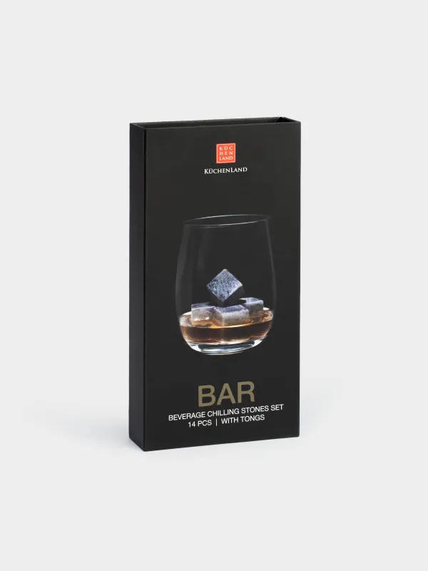 Set of beverage cooling cubes, 16 pr, with tongs, steatite / steel, BAR, image-6