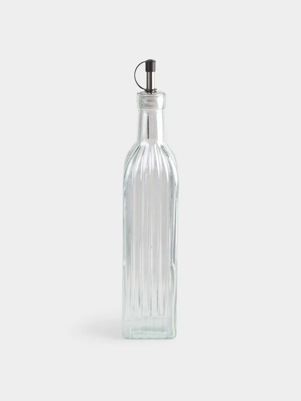 Oil or vinegar bottle, 500 ml, with dispenser, glass / steel, mother of pearl, Ribby polar, image-0