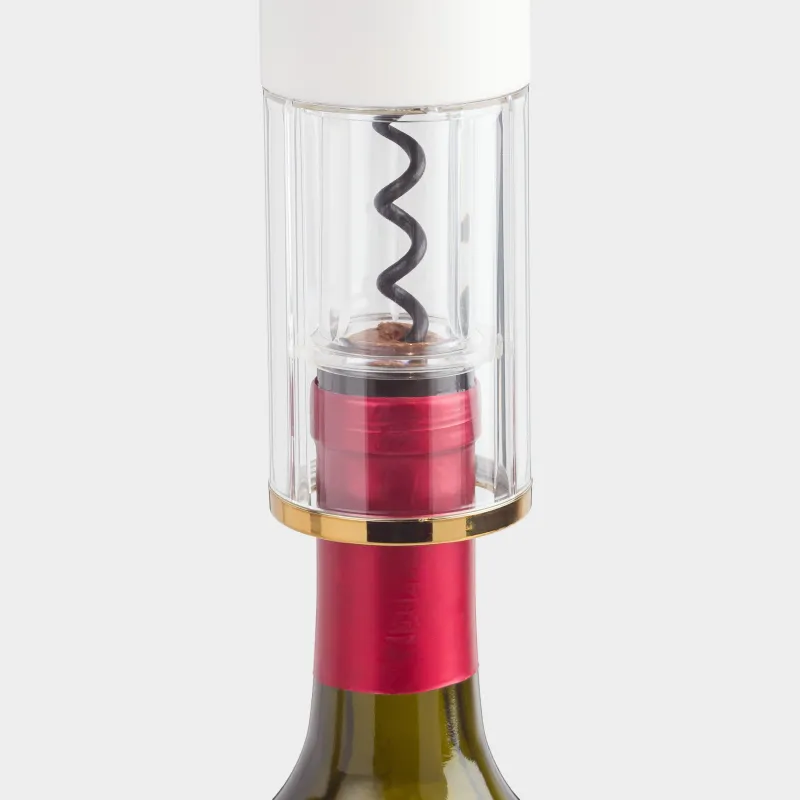 Electric corkscrew, 23 cm, with foil cutter, plastic, LED B, milky, Bar, image-4