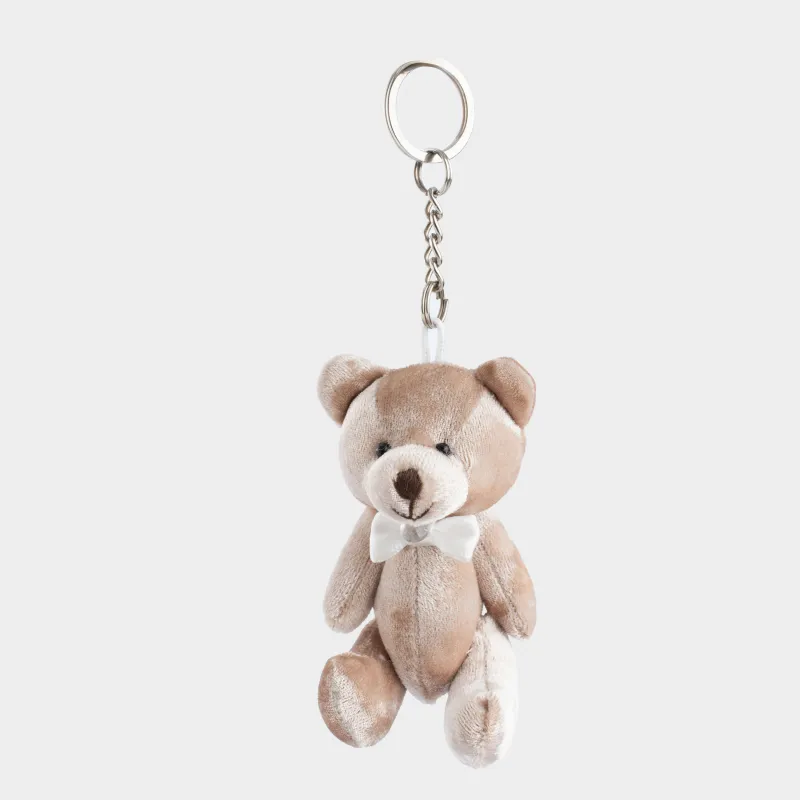 Keychain, 8 cm, soft, with moving paws, polyester / metal, golden, Bear, Bear