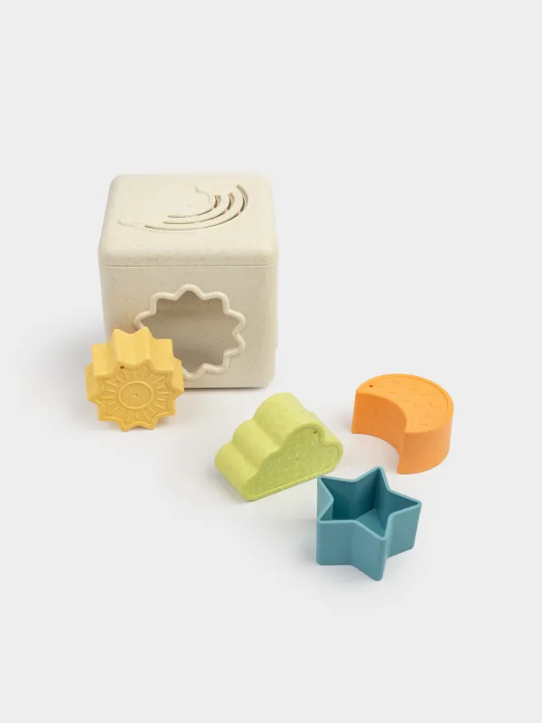 Sorter toy, 11 cm, 5 item, educational, Vegetable fiber / Plastic, Cube, Kiddy, image-3