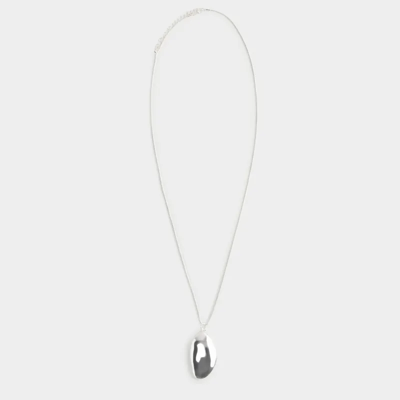 Chain, 80 cm, with pendant, metal, Silver, Pendant, Jewelry