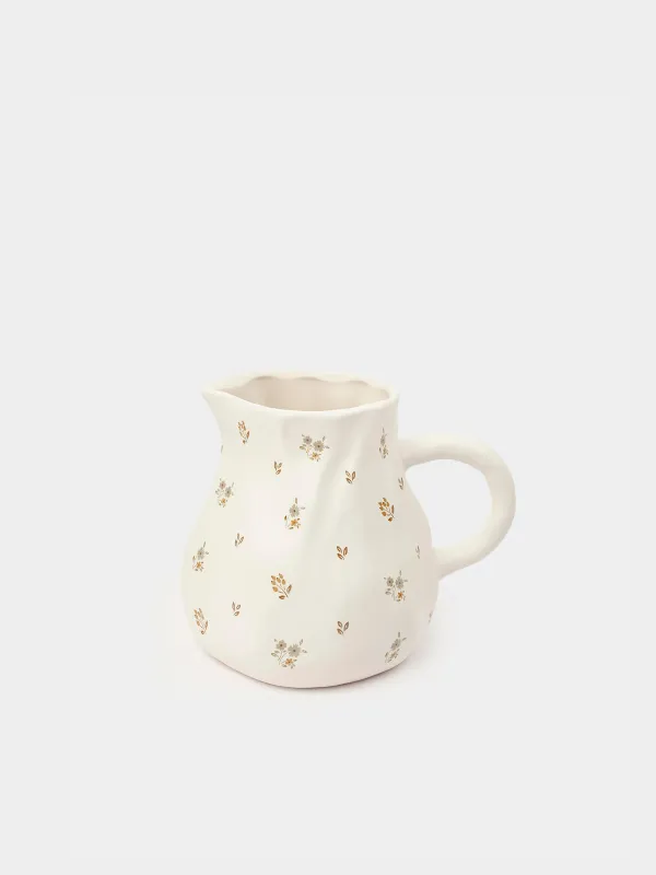 Jug, 1,6 l, ceramic, milk, Vintage flowers, La flore, image-0