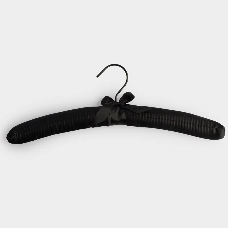 Hanger, 38 cm, 5 pcs, soft, polyester / foam rubber, black, Soft house
