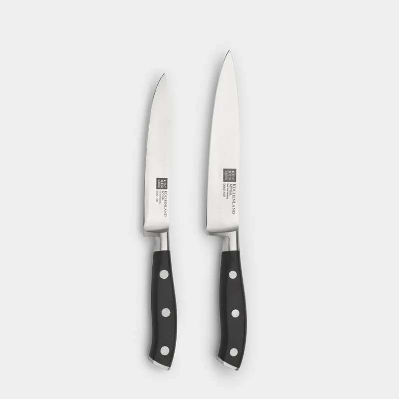 Knife set, 2 pr, steel / plastic, Actual