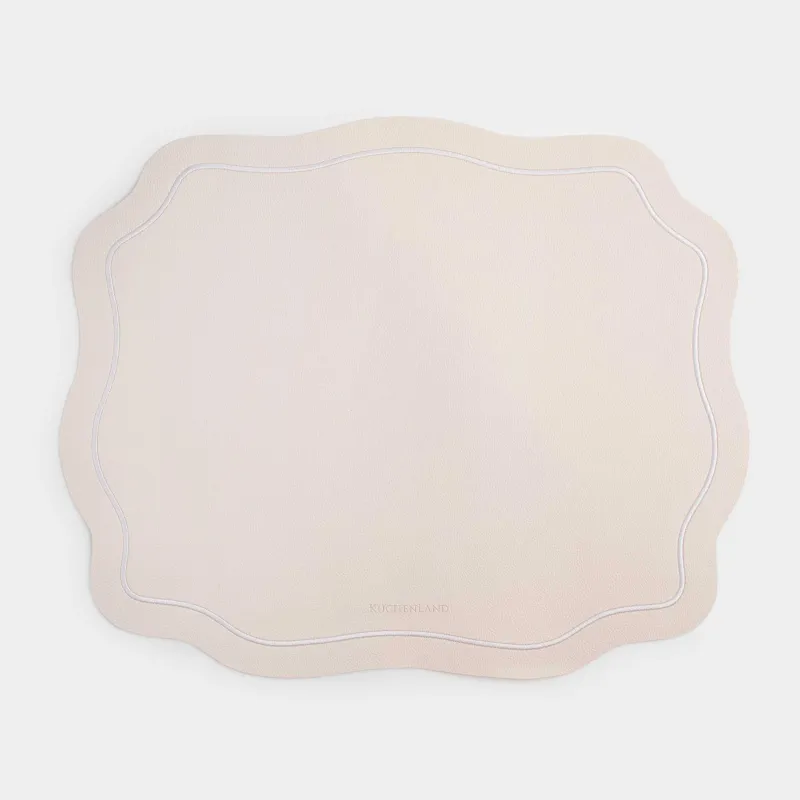 Placemat, 38x47 cm, PVC / polyester, shaped, milky, Vintage, Rock vintage