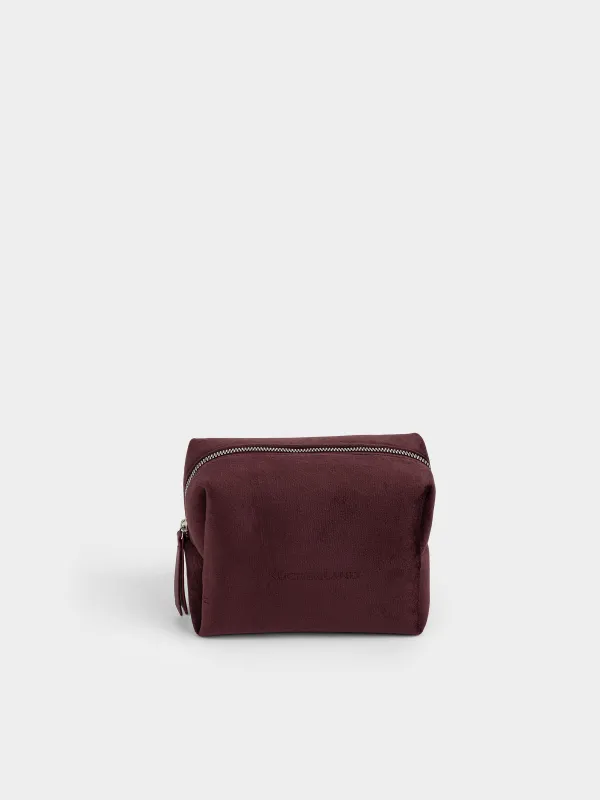 Makeup bag, 18x13 cm, velvet, burgundy, Velvety, image-0