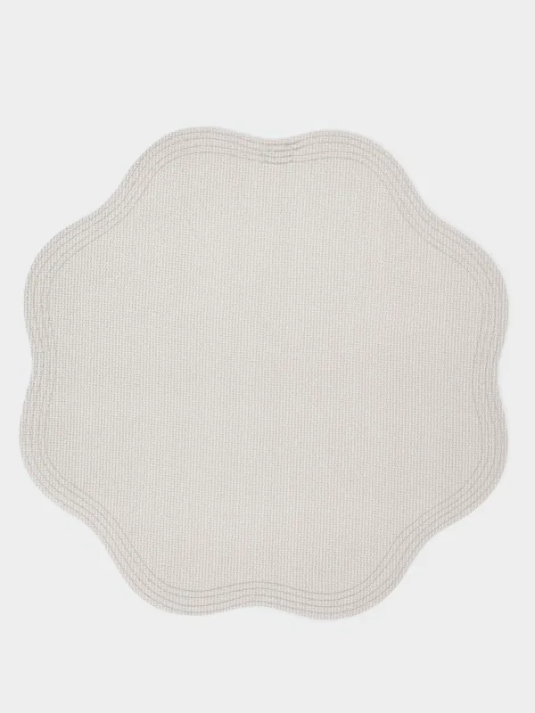 Placemat, 38 cm, PVC, curly, beige, Wavy edges, Rock, image-0