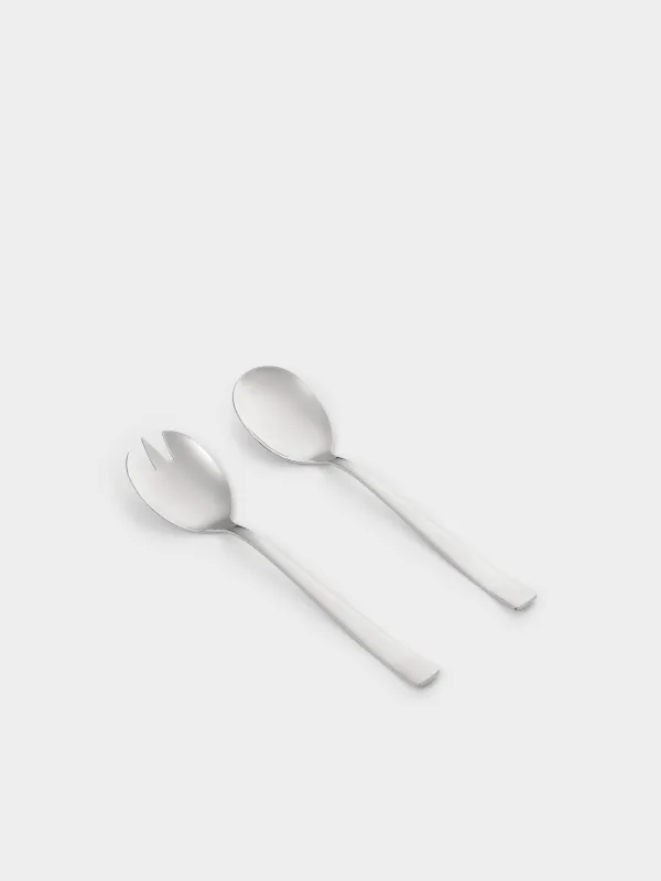 Salad serving equipment, 24 cm, 2 pr, spoon / fork, steel, Brugge, image-0