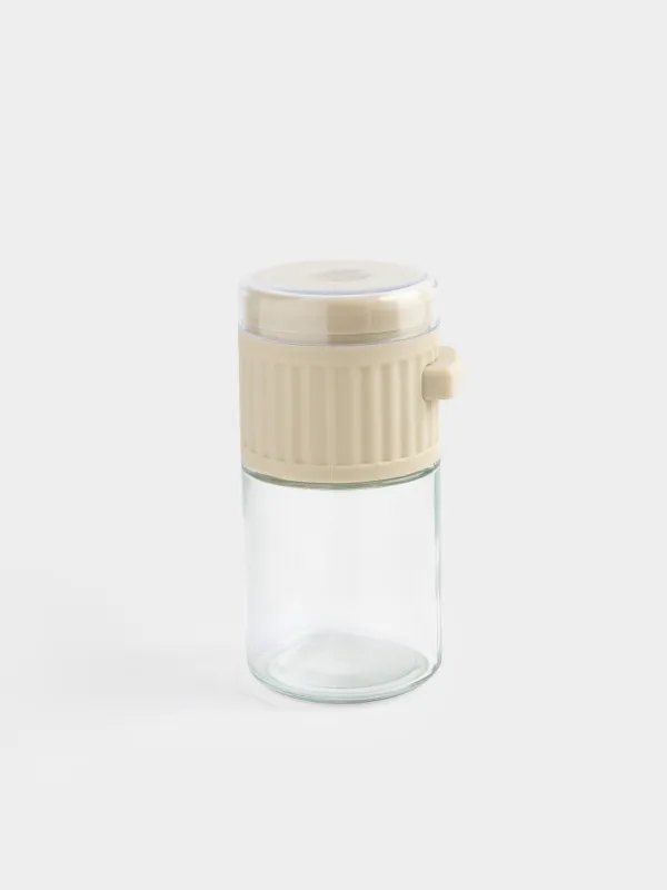 Spice container, 13 cm, glass / plastic, milky, Milk kitchen, image-1