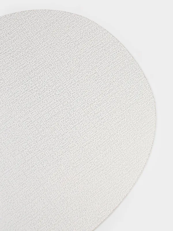 Placemat, 30x45 cm, PVC, oval, white, Silver drops, Rock, image-3