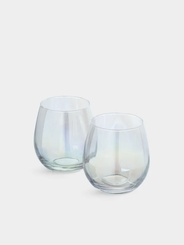 Glass, 9 cm, 350 ml, 2 pcs, glass, mother of pearl, Floyd polar, image-1