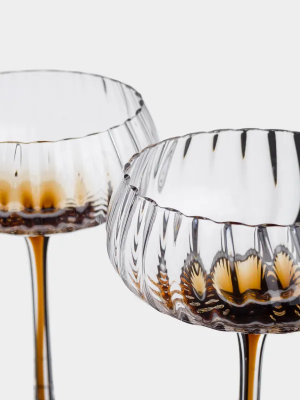 Drinking glass, 260 ml, 2 pcs, glass, brown gradient, Felino, image-2