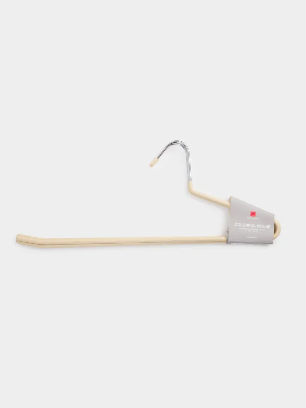 Hanger for trousers/skirts, 36 cm, 3 pcs, metal coated, beige, Colorful house, image-4