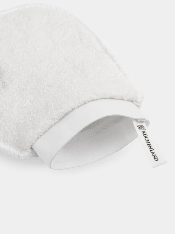 Body wash mitt, 21x17 cm, exfoliating, polyester/nylon, white, Unique spa, image-3