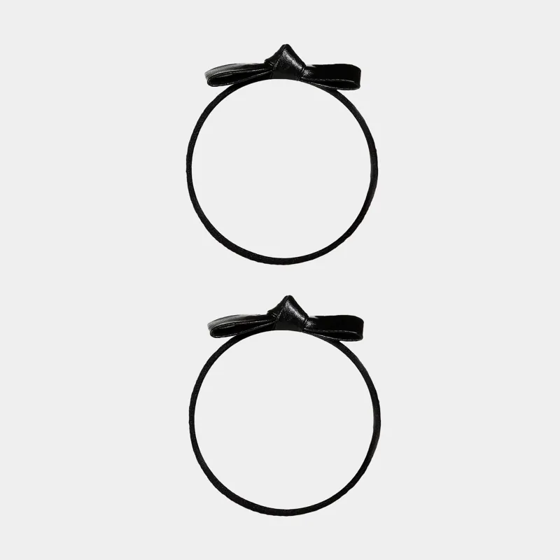 Elastic band for hair, 6 cm, 2 pcs, polyurethane, black, Bow, Gracile