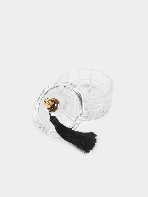 Storage container, 10x10 cm, 240 ml, with brush, glass R / viscose, Zero, image-3