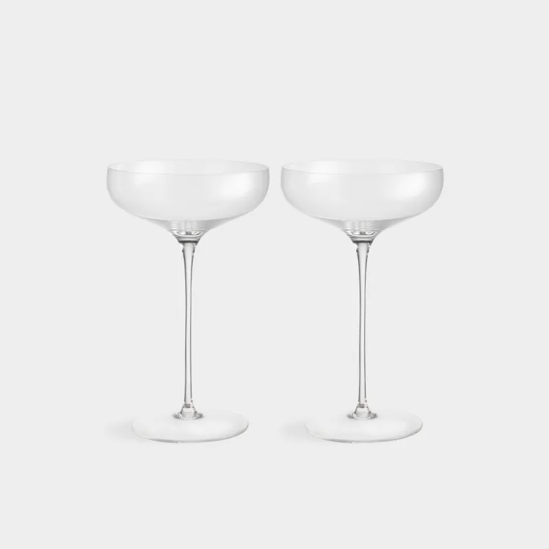 Champagne coupe glass, 250 ml, 2 pcs, crystal glass, Ferentino