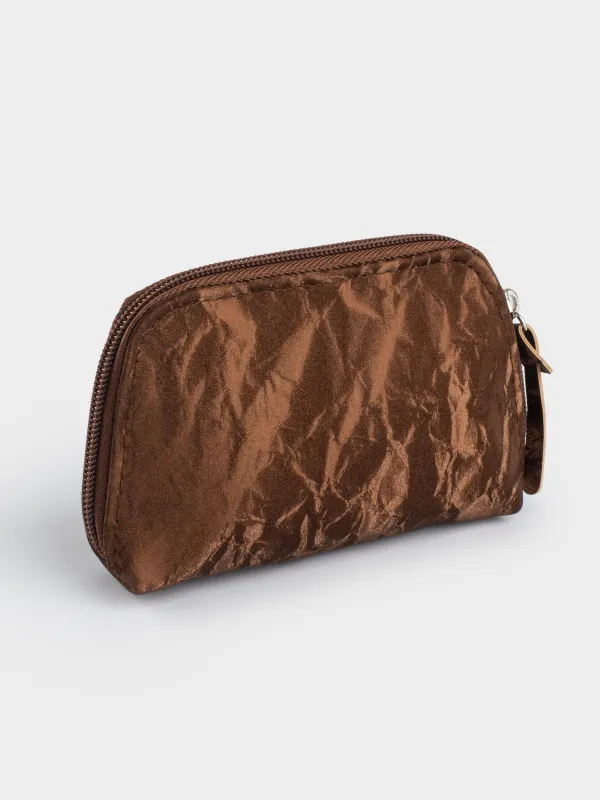 Cosmetic bag, 15x9 cm, polyurethane, brown, Krush, image-2